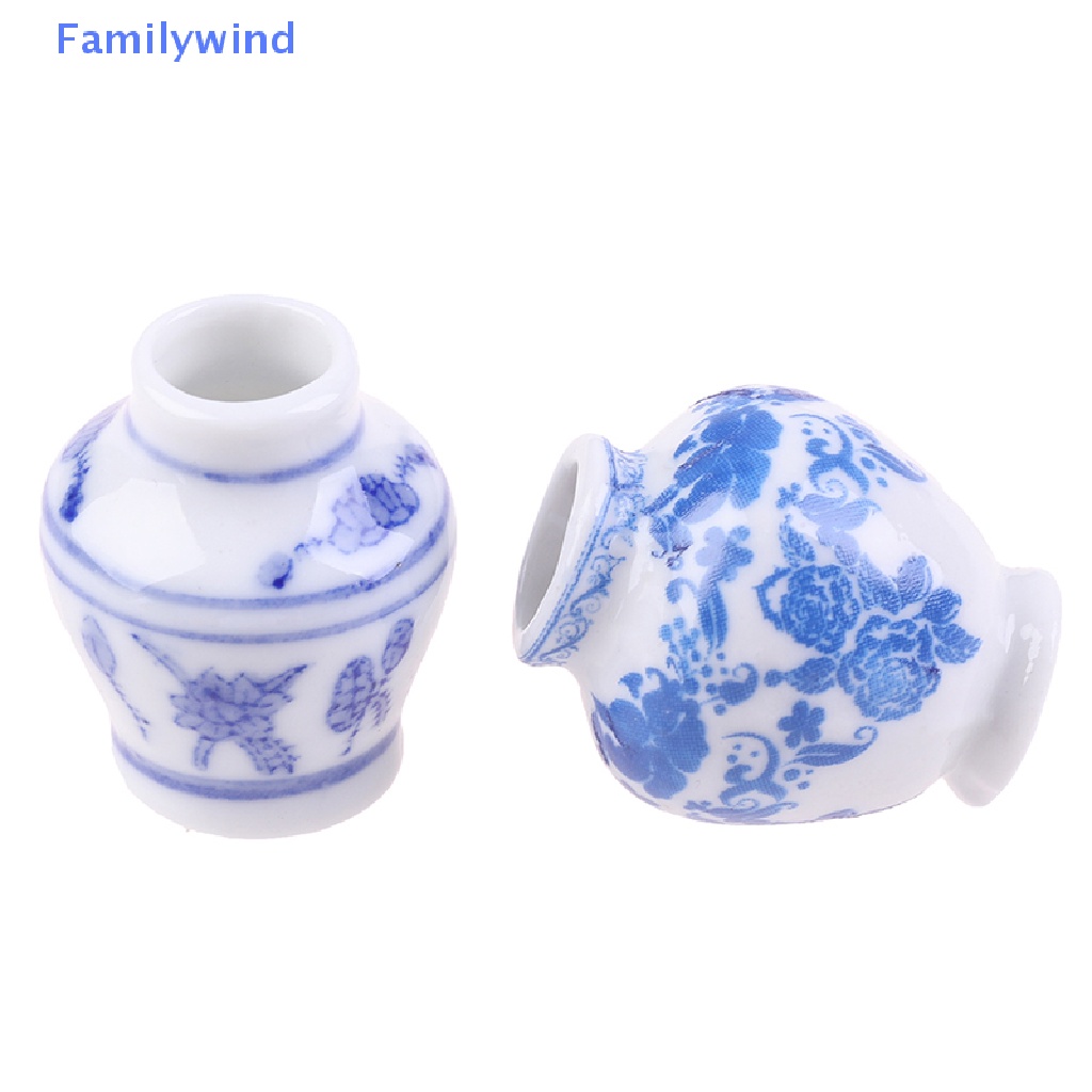 Bình Hoa Sứ Màu Trắng Và Xanh Cỡ 1 / 12 Trang Trí Nhà Búp Bê