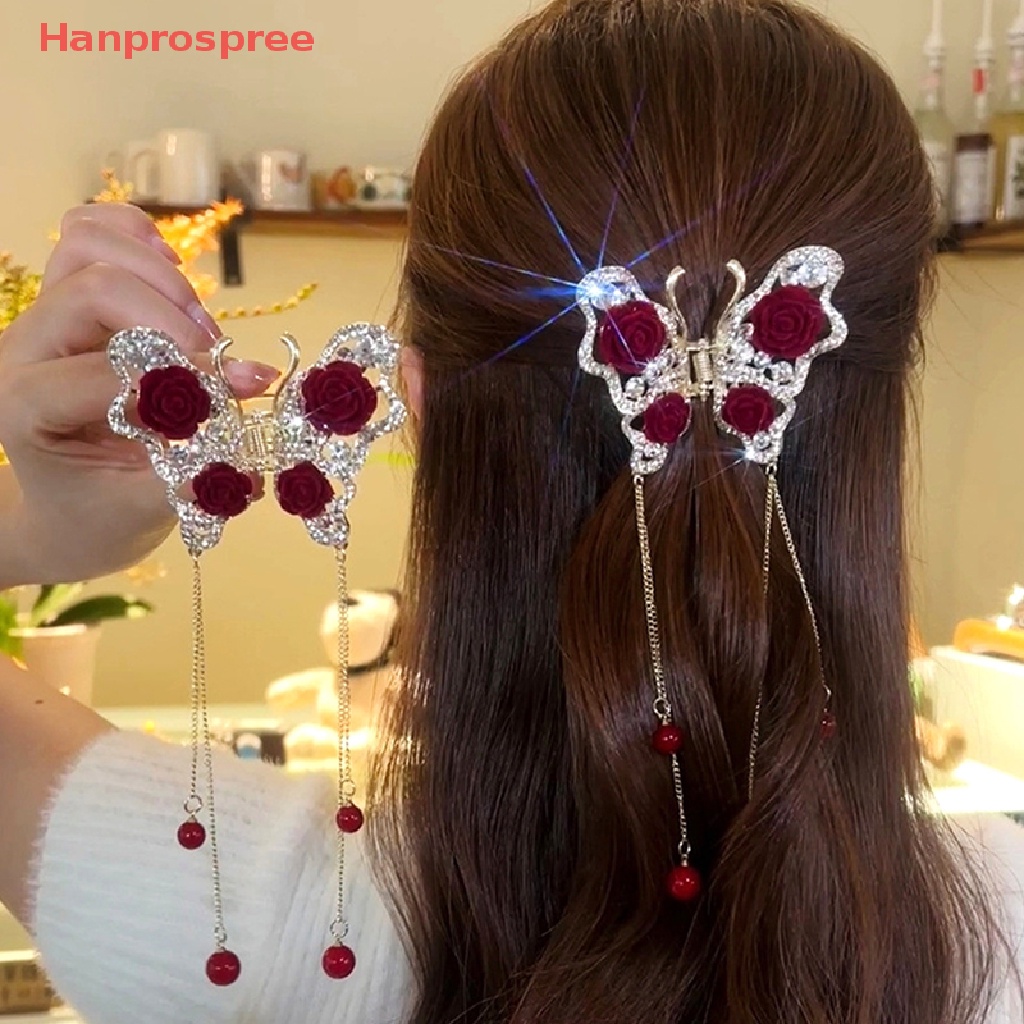 Kẹp Tóc Hình Cá Mập Đính Đá Phối Tua Rua Thời Trang Cho Nữ