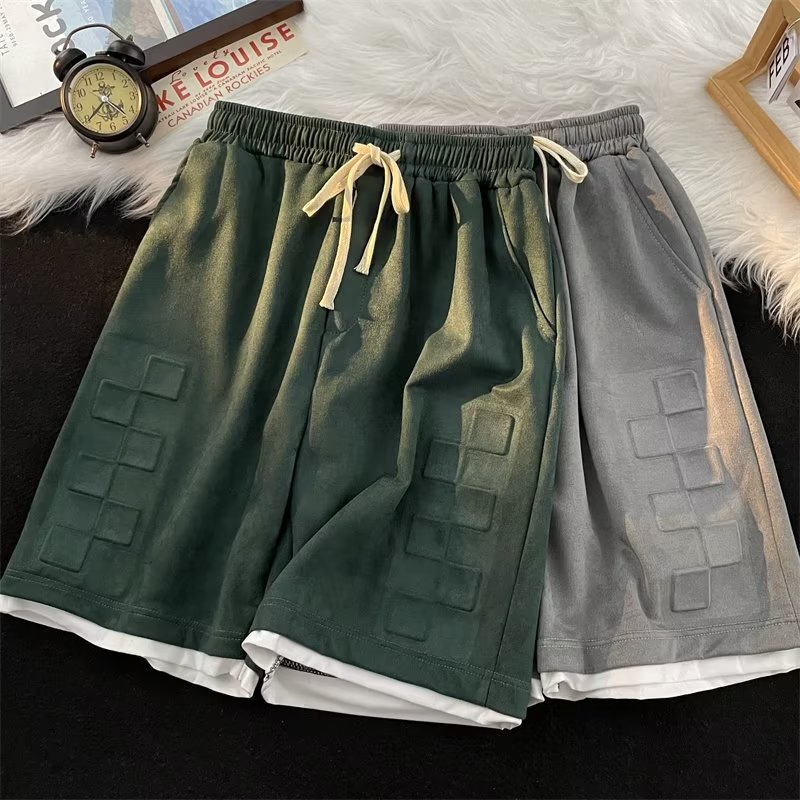 Quần Short Thể Thao Giả Hai Lớp Phong Cách Đường Phố Mùa Hè Cho Nam