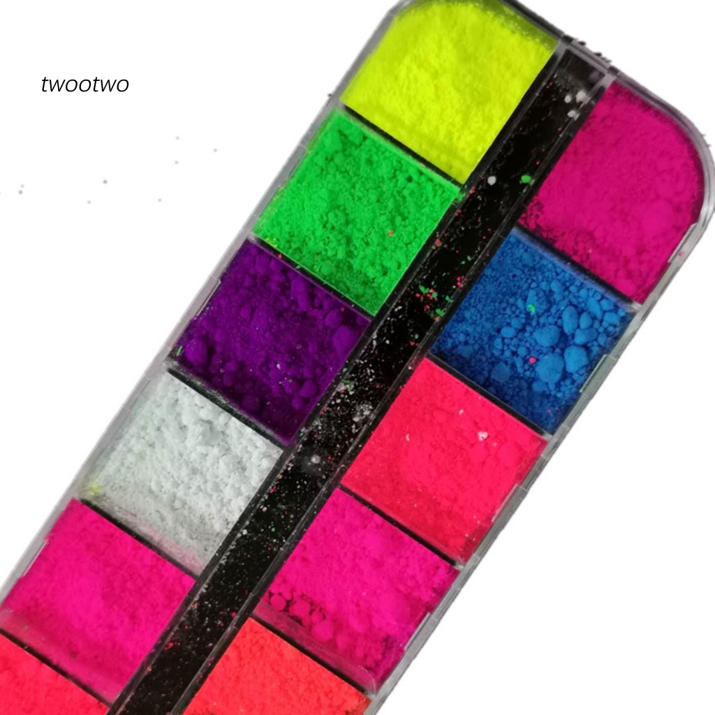 1 Hộp Phấn Mắt Dạ Quang 12 Màu Sắc Tùy Chọn Trang Điểm Không Phai Màu Dành Cho Bạn Gái