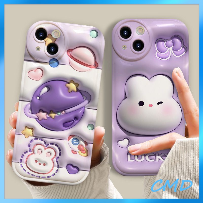 Ốp lưng iphone Điện Thoại di động đệm khí thỏ tinh cầu đáng yêu, vỏ mềm silicon chống rơi Cho Iphone 6 / 6S / 6splus / se / 7 / 7plus / 8 / 8plus / X / xs / xsmax / 11 / 12 / 13 / 14 / Plus / Pro / Pro Max-5072