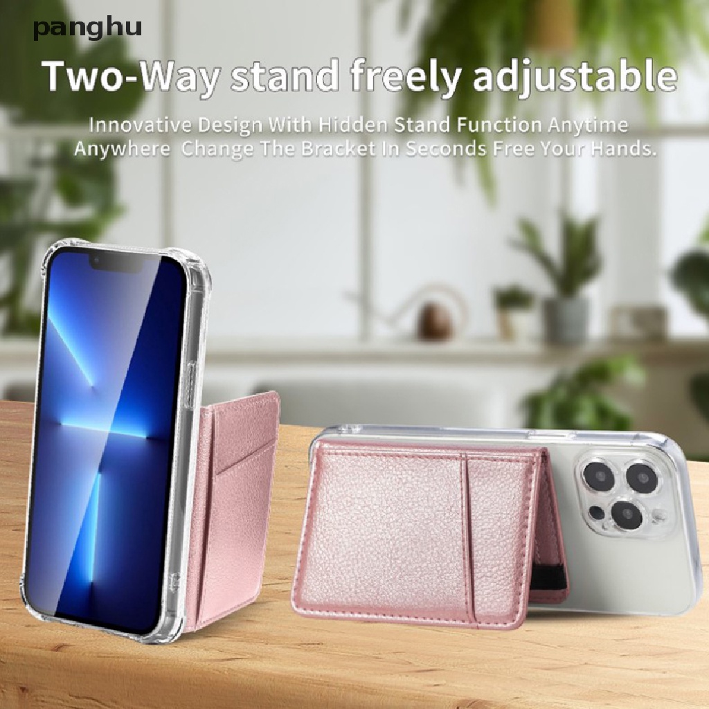 Túi Đựng Thẻ Tín Dụng / Điện Thoại Bằng Da PU Từ Tính Màu Vàng Hồng 3M