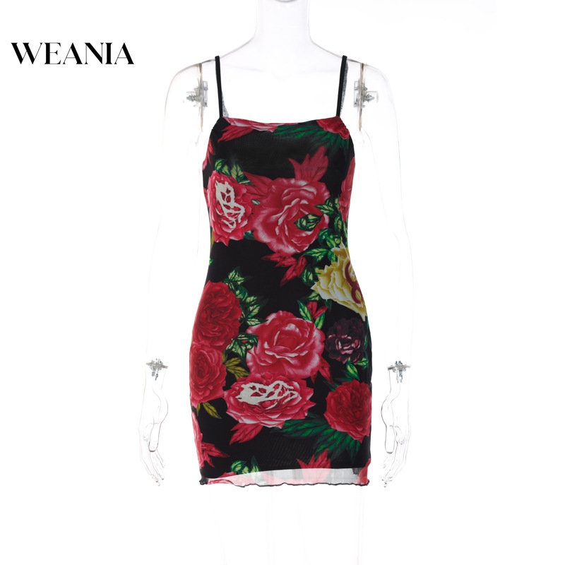 Đầm Mini Hai Lớp In Họa Tiết Dành Cho Nữ