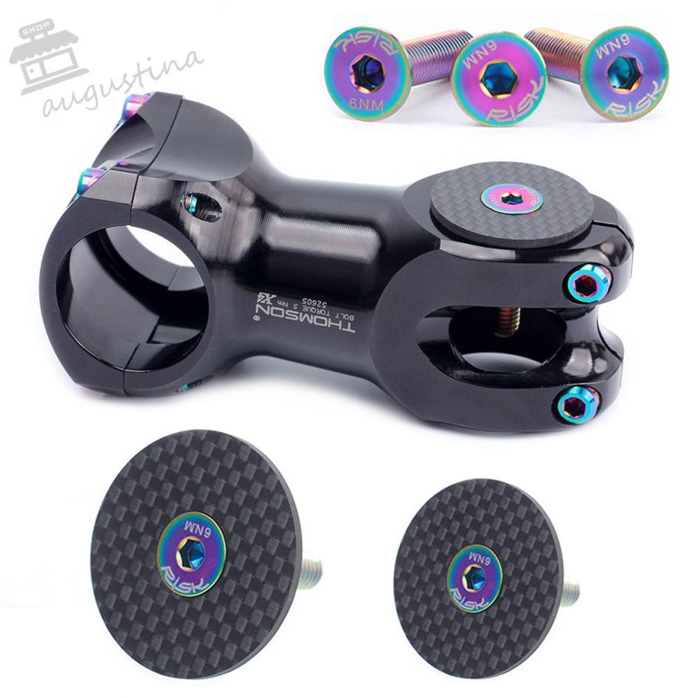 Nắp Đậy Cổ Xe Đạp Bằng Sợi Carbon Chống Bụi 28.6mm Kèm Ốc Vít Titan