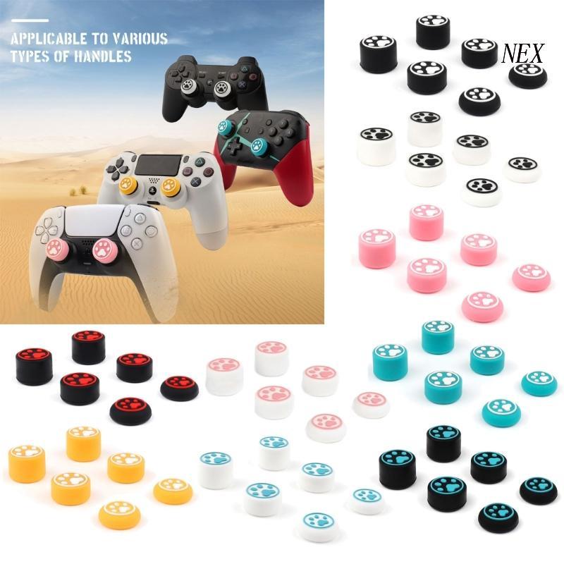 Bộ 6 Nút Bọc Cần Điều Khiển Chơi Game PS5 / PS4 / NS Pro Bằng Silicon Hình Chân Mèo Dễ Thương
