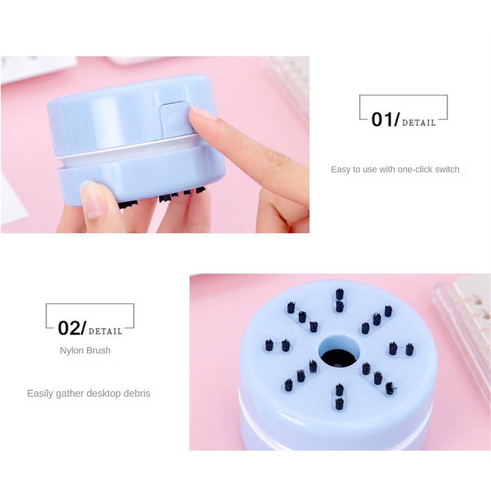 Máy hút bụi mini để bàn phong cách dễ thương dành cho gia đình Làm sạch giấy phế liệu phế liệu cao su Máy hút bụi không dây Máy hút bụi mini để bàn tiện lợi