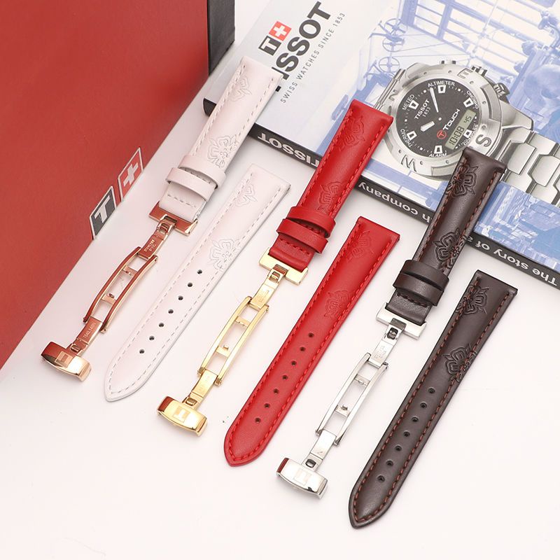 TISSOT Phù Hợp Dây Đồng Hồ Đeo Tay Thời Trang Bằng Da Thật In Họa Tiết Bướm 1853T050 Dành Cho Nữ