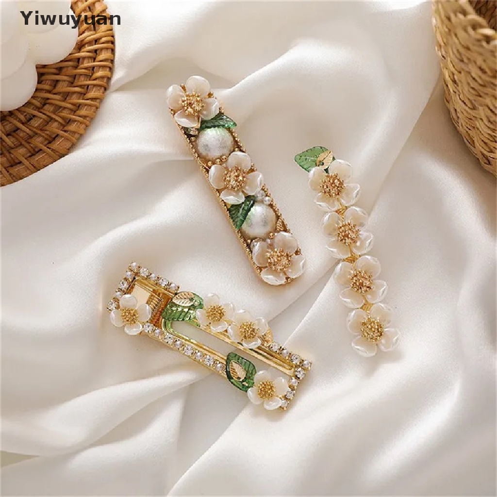 < Yiwuyuan > Kẹp Tóc Mỏ Vịt Đính Ngọc Trai Thời Trang Phong Cách Hàn Quốc