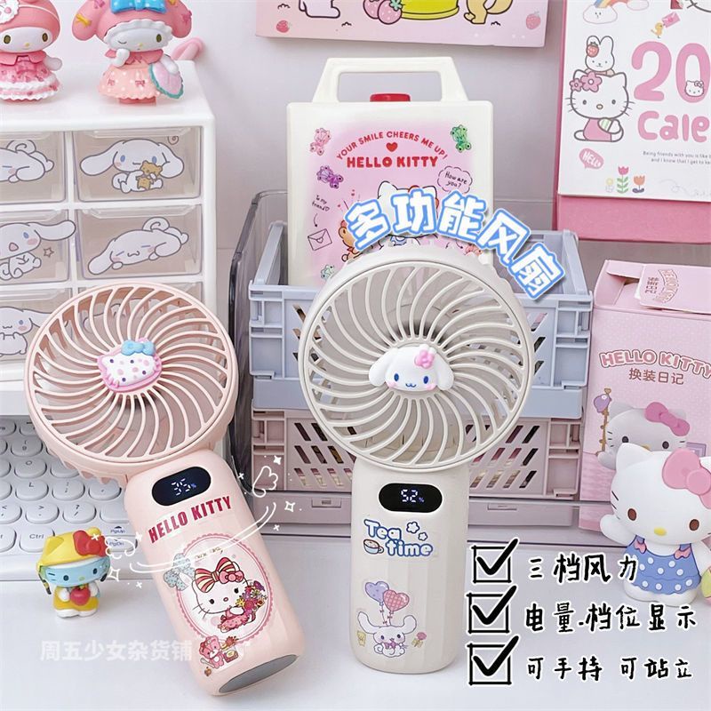 Quạt Điện Cầm Tay Hình Hello Kitty Dễ Thương Có Cổng Sạc usb cxbghbftty.my44