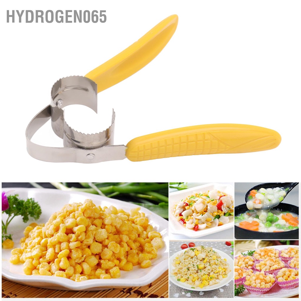 Hydrogen065 4 CÁI Dụng cụ bóc vỏ ngô bằng thép không gỉ Công tước lõi với tay cầm nhựa hình cho nhà bếp