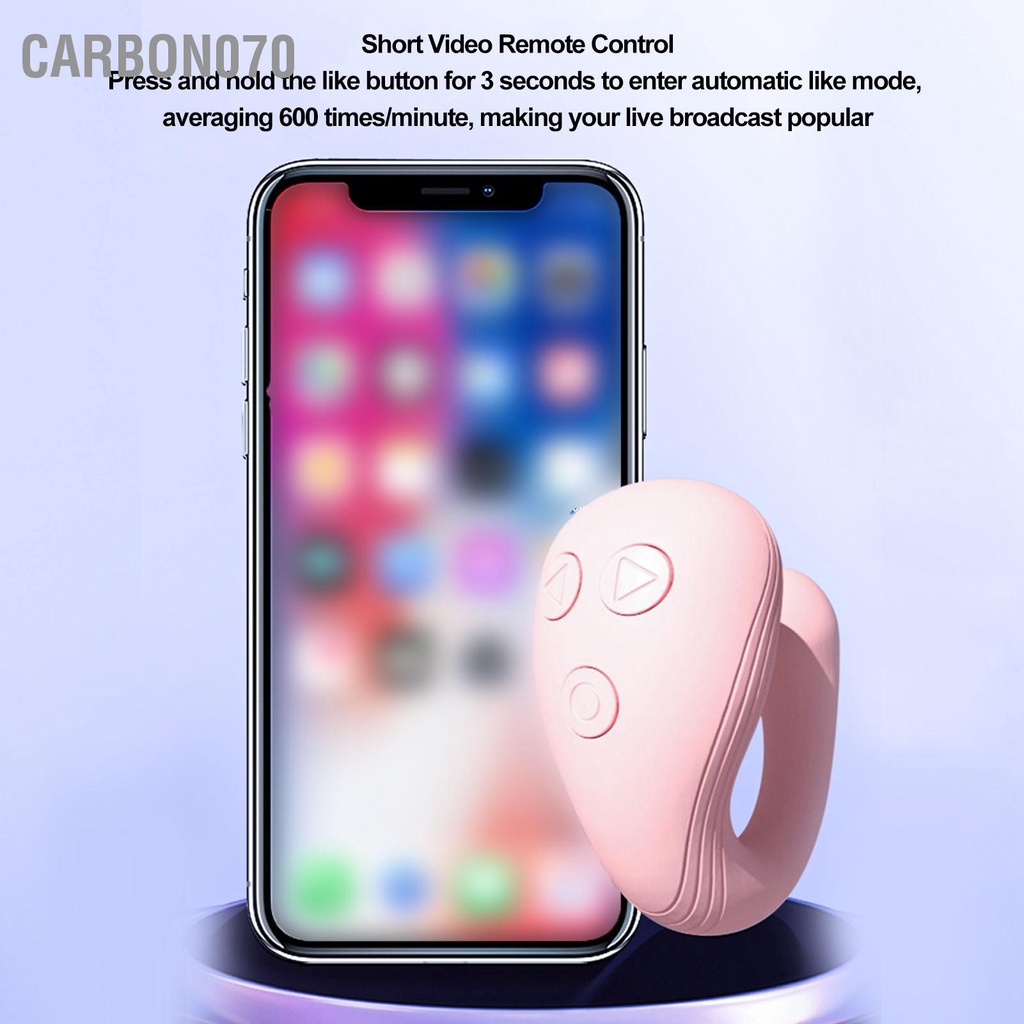 Carbon070 Bluetooth 5.3 Điều khiển từ xa Trình quay trang ứng dụng kết nối ổn định cho máy ảnh điện thoại di động Tik Tok