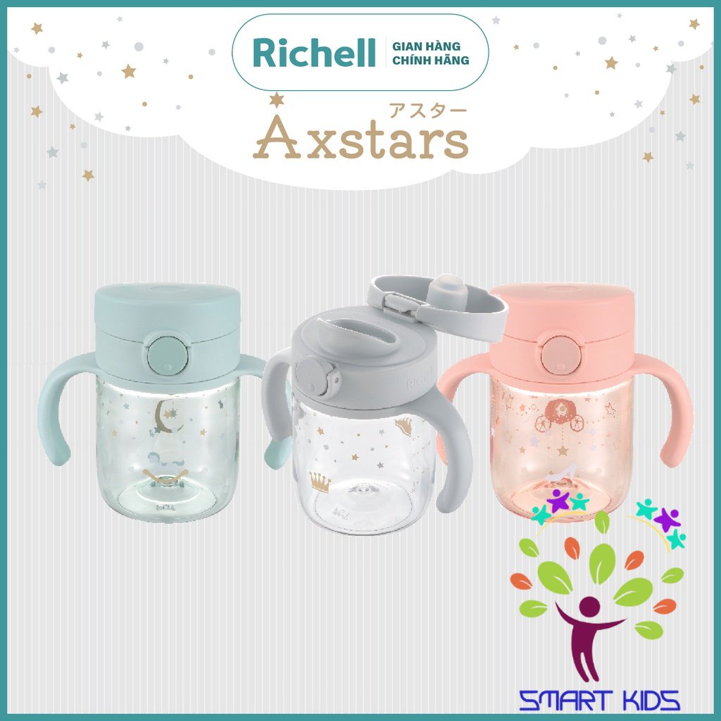 Bình uống trực tiếp AXSTARS Richell Nhật Bản chống sặc cho bé từ 8 tháng