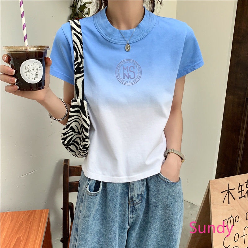 Áo Thun Tay Ngắn Cổ Tròn Plus Size Phong Cách Hàn Quốc Cho Nữ