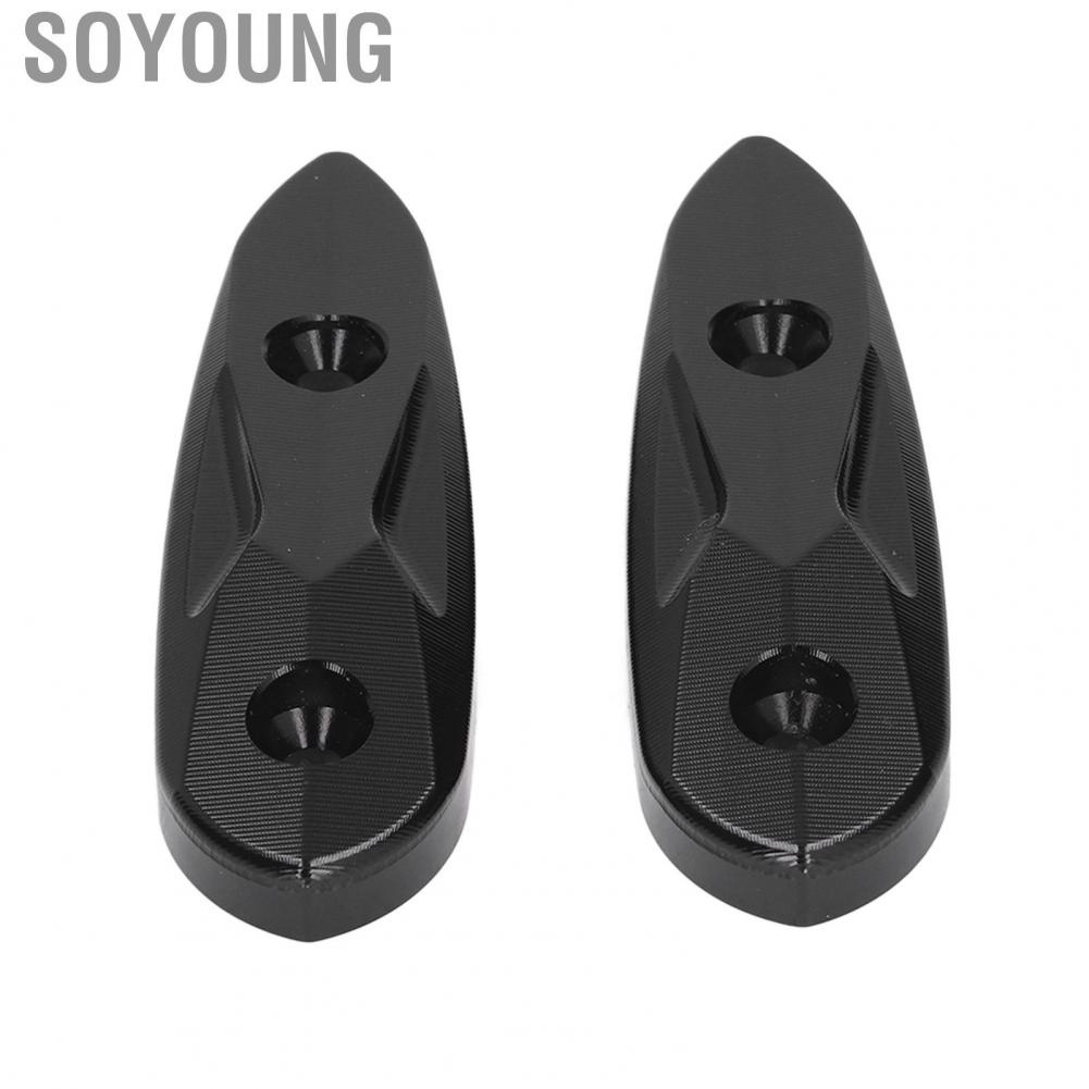 Soyoung Windscreen Hole Cover  105mm Aluminium Alloy Motorcycle Driven Mirror Black Easy To Install High Strength for Motorbike
