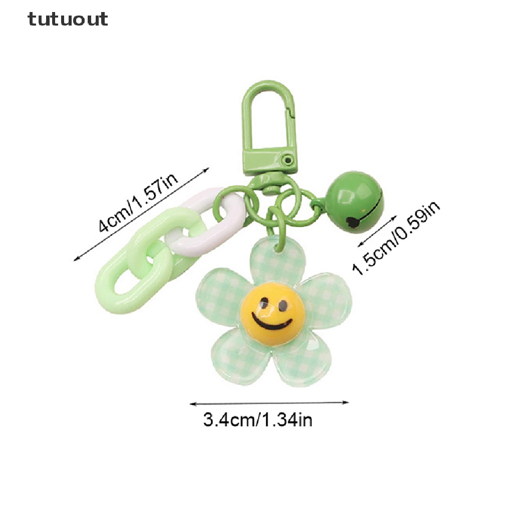 1 Móc Khóa Hình Bông Hoa Mặt Cười Nhiều Màu Dễ Thương