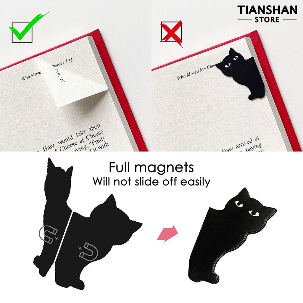 Tianshan Set 6 Bookmark Hình Mèo Đen Đáng Yêu