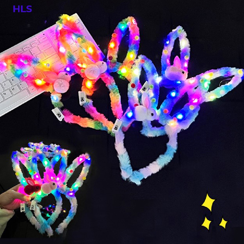 1 Kẹp Tóc Thỏ Bông Phát Sáng Trong Bóng Lông Mới