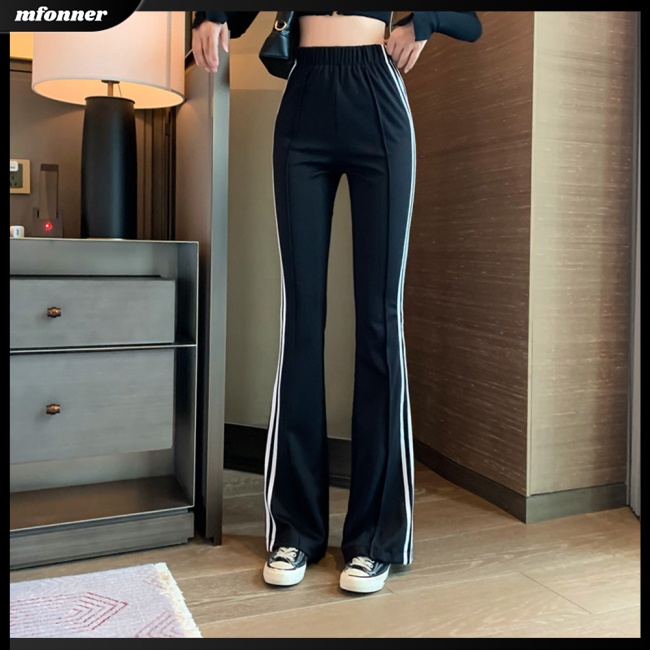 Quần Thể Thao Lưng Cao Co Giãn Phối Sọc Hai Bên Dành Cho Nữ