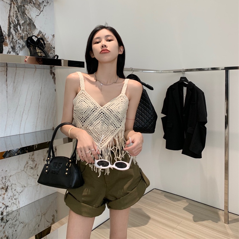 Áo Hai Dây Thiết Kế Đục Lỗ Thời Trang Cho Nữ