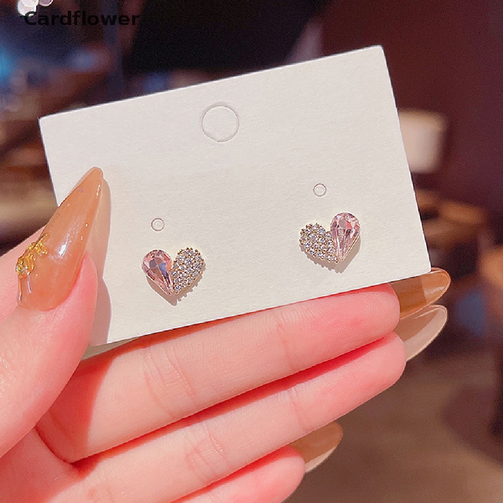 1 Đôi Bông Tai Hình Trái Tim Đính Đá Thời Trang Dành Cho Nữ