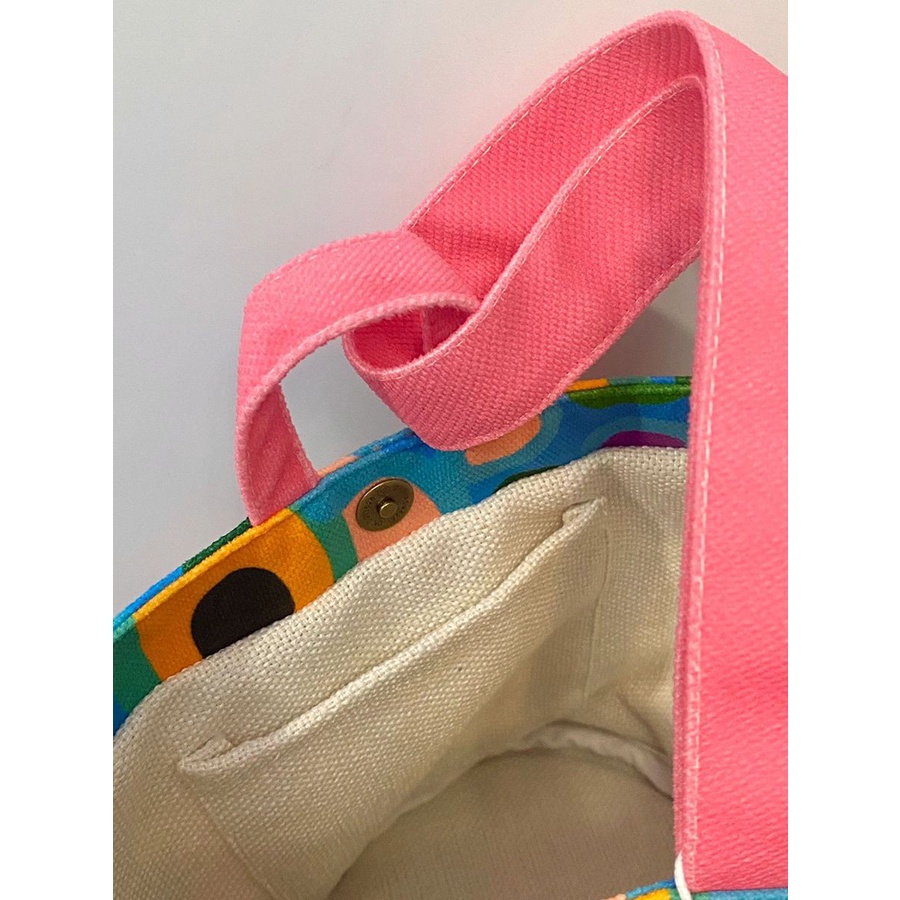 Túi Vải Đựng Hộp Cơm Trưa Sức Chứa Lớn In Họa Tiết Graffiti Phong Cách Nhật Bản Chất Lượng Cao