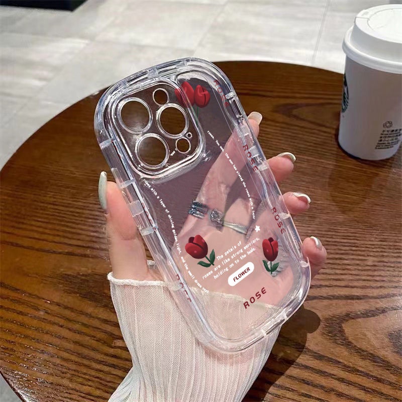✅Ốp Điện Thoại Dẻo Trong Suốt Họa Tiết Hoa Tulip Dễ Thương Chống Sốc Cho iPhone14xs7 1311 / 8p 12 promax