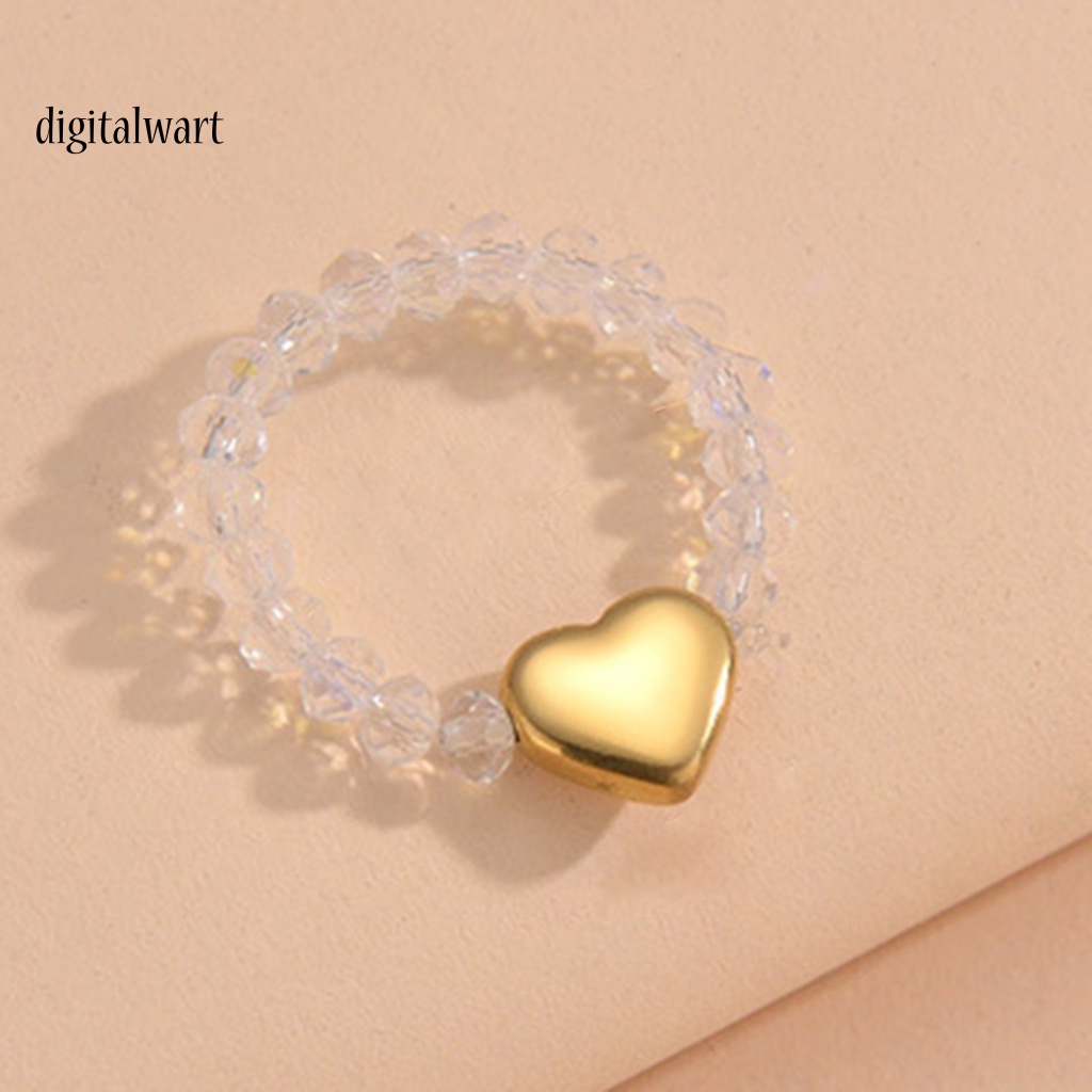 Kỹ Thuật Số| Nhẫn Hình Trái Tim Ngôi Sao Đính Hạt Trắng Đen Thời Trang Thanh Lịch Làm Quà Tặng Kỷ Niệm Cho Bạn