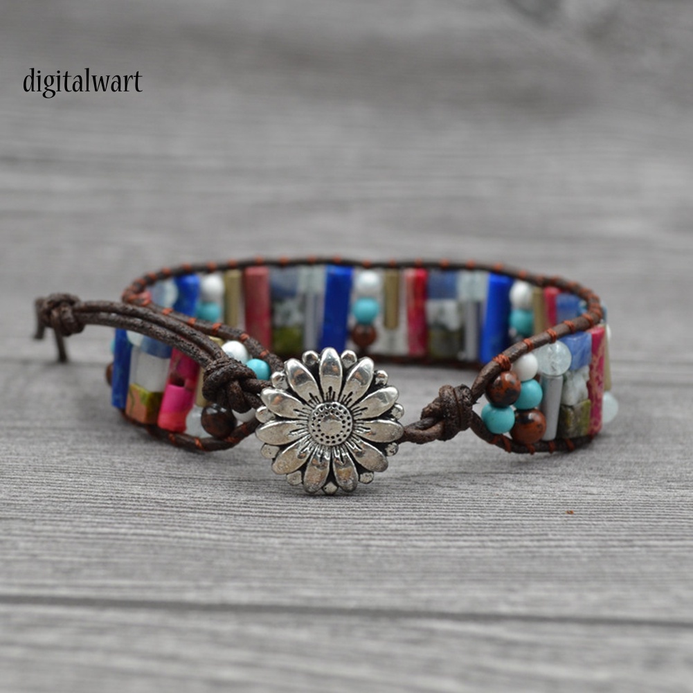 Kỹ Thuật Số| Vòng Tay Giả Da Nhiều Lớp Đính Đá Nhiều Màu Phong Cách Boho