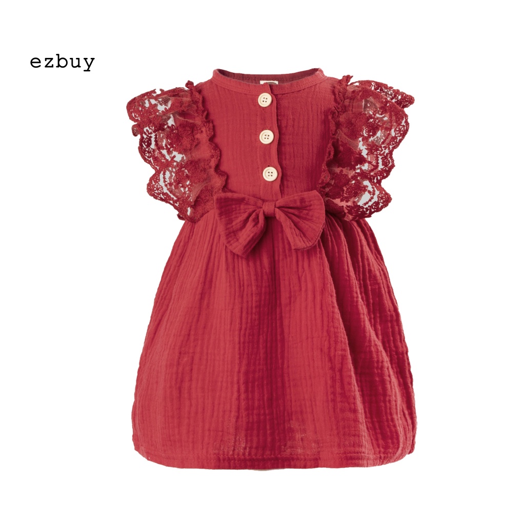 Đầm Cotton Sát Nách Thắt Nơ Thân Thiện Với Da Thời Trang Mùa Hè Cho Bé Gái