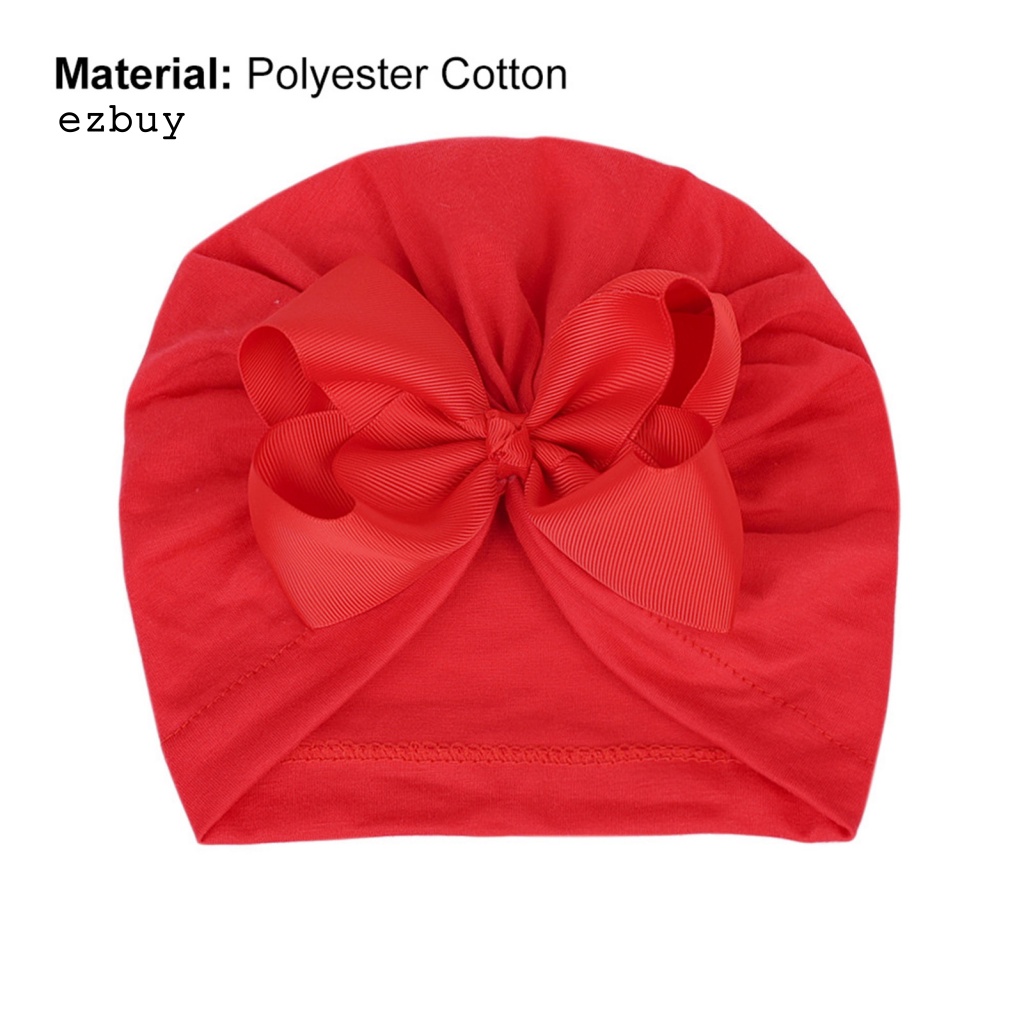 Mũ Trùm Đầu Giữ Ấm Thoáng Khí Bằng Cotton Polyester Đính Nơ Dễ Thương Cho Bé