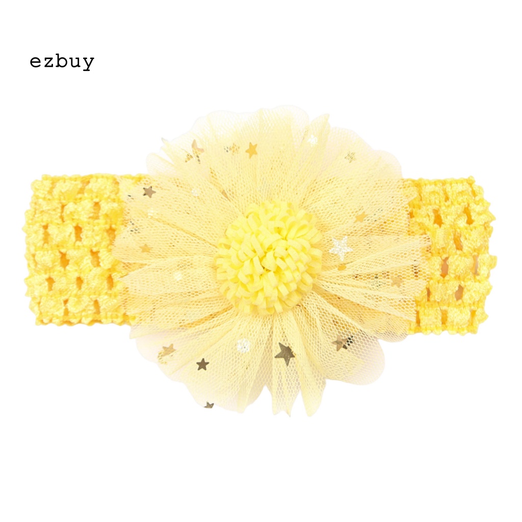 [EY] Băng Đô Cài Tóc Mềm Mại Phối Ren Lưới Thiết Kế Hình Hoa Đính Kim Sa Đáng Yêu Quyến Rũ Phong Cách Công Chúa Mùa Hè