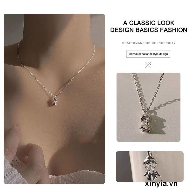 Vòng cổ Mặt Búp Bê Thời Tiết Đính Đá Thời Tiết Đơn Giản Cho Nữ