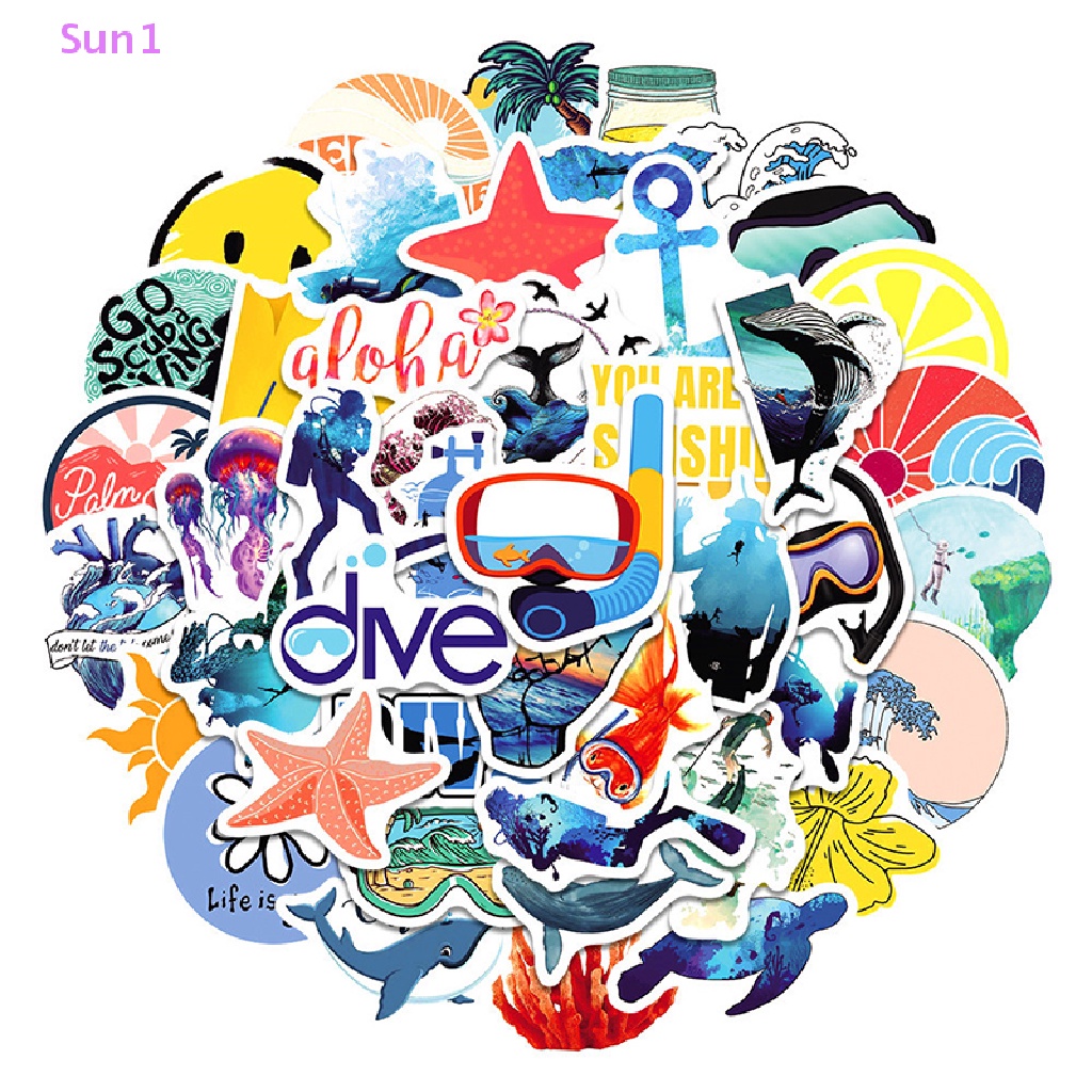 Bộ 50 Miếng Dán Chống Nước Dùng Cho Ván Trượt / Điện Thoại