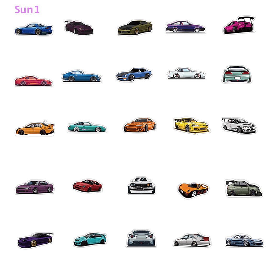 Bộ 100 Sticker Graffiti Sun1 > > 100 Miếng Dán Trang Trí Xe Đua / Va Li Phong Cách Retro