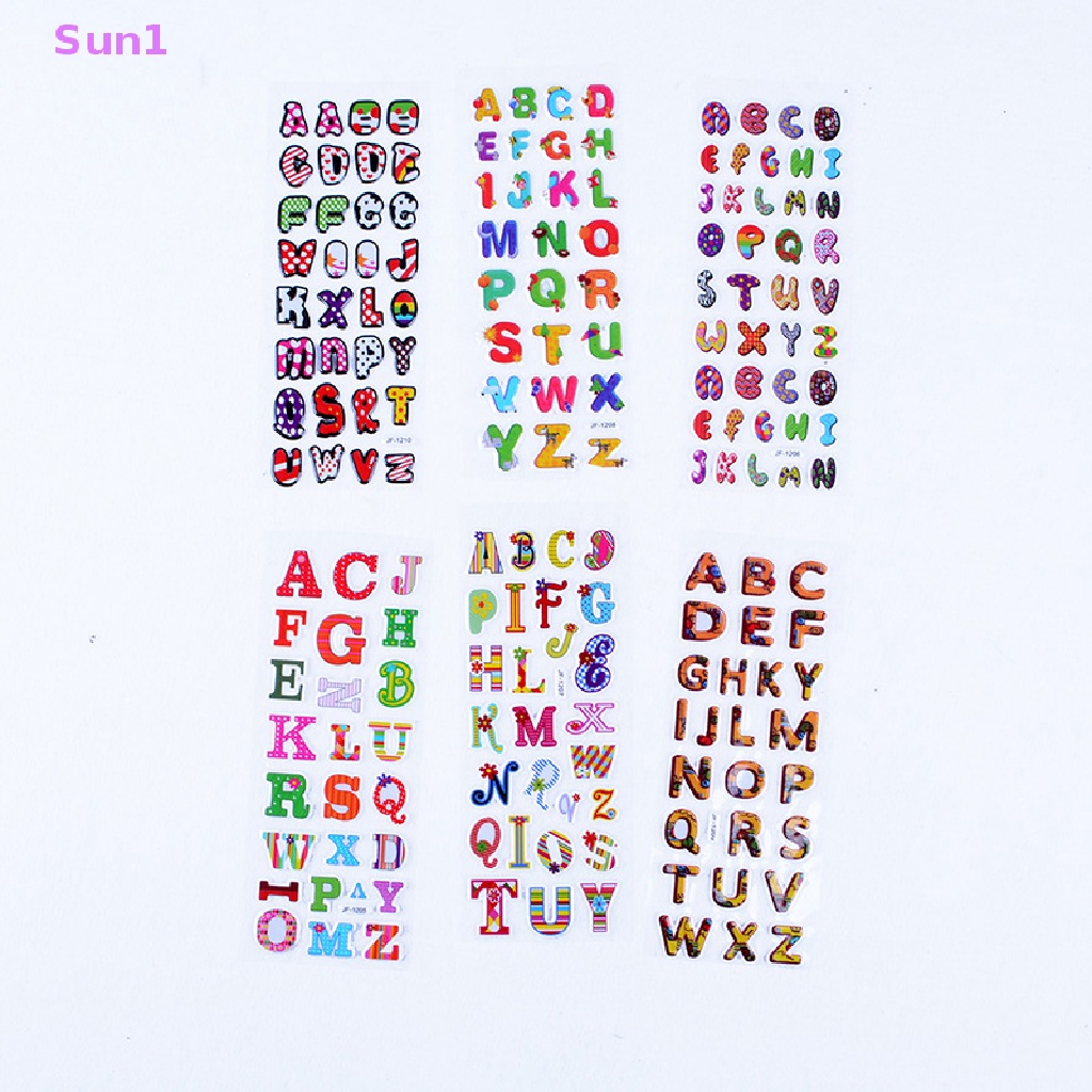 Set 1: 10 Sticker 3D Hình Chữ Cái Trong Suốt Cho Bé