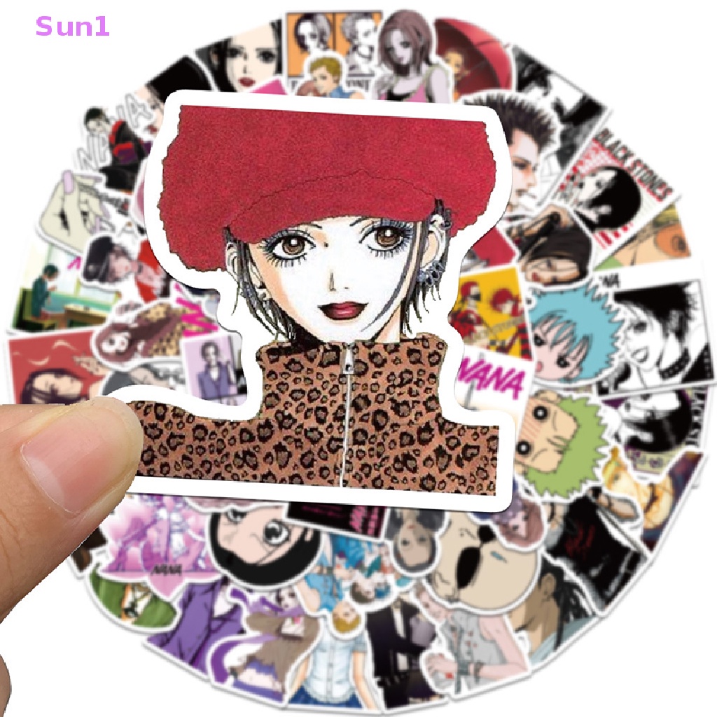 Bộ 50 Miếng Đề Can Dán Chống Nước Hình Anime NANA Sun1 Trang Trí Điện Thoại / Xe Hơi / Xe Máy