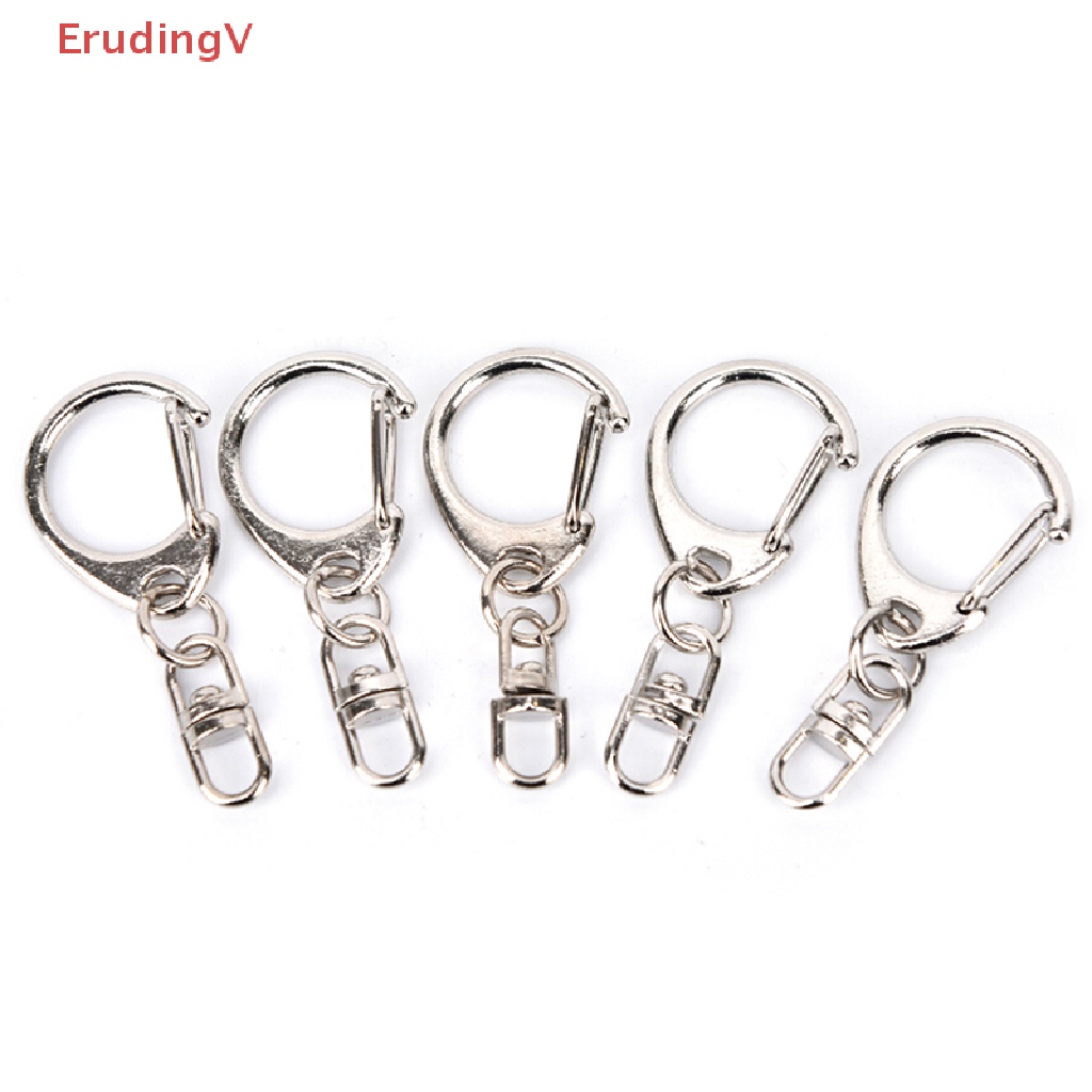 Set 10 Móc Khóa Ngắn Màu Bạc Bóng DIY