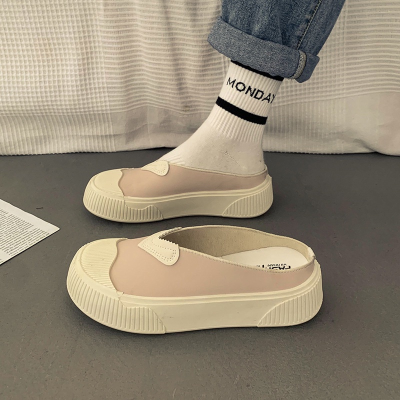 195.Giày canvas Mũi Tròn Đế Mềm Dày Dặn Thời Trang