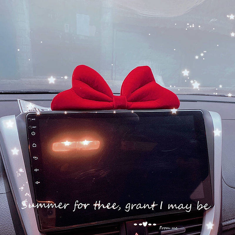 Xiaohongshu Chery Small Ant Screen BMW Mini Dashboard Bow Interior Decoration Decoration Sequins OLTH