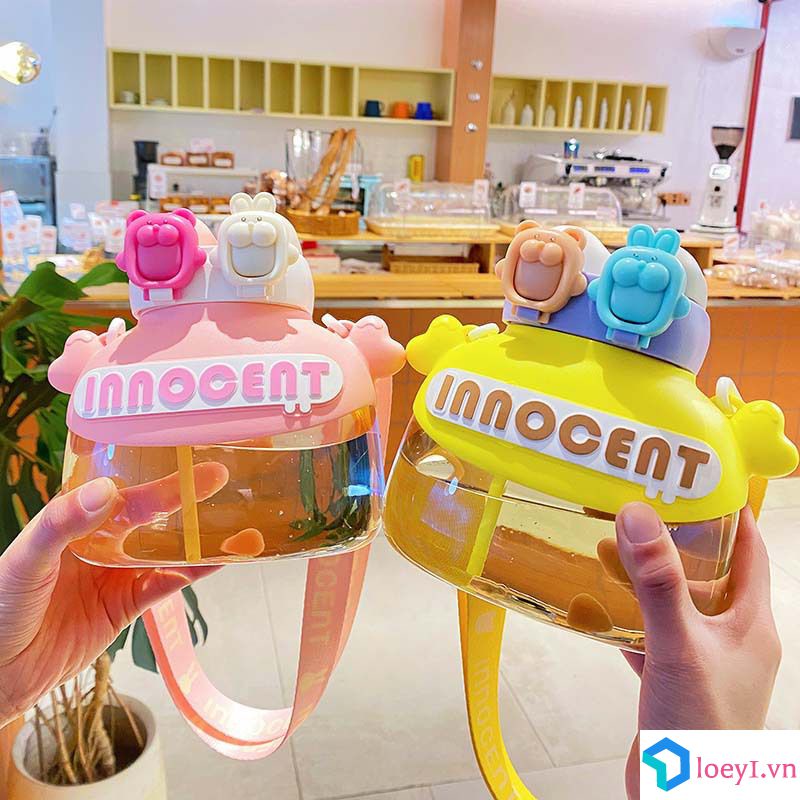 Cốc Nước Có Ống Hút Hoạt Hình Dung Tích Lớn Uống ĐÔI MÙA HÈ Cốc Thể Thao Dễ Thương Cầm Tay Cho Trẻ Em LOEY1
