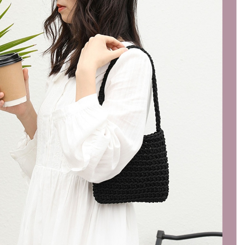 Túi đeo dưới cánh tay / Xách Tay Bằng Cotton Dệt Có Dây Rút Sang Trọng Thời Trang Mùa Hè Cho Nữ