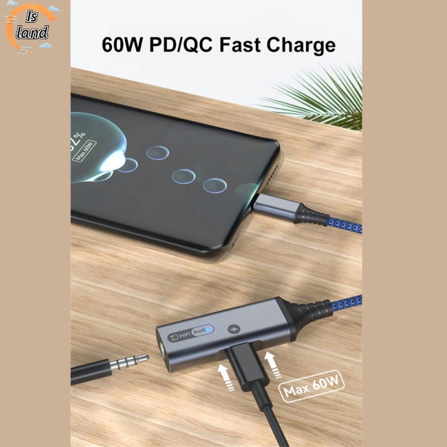 Giắc Chuyển Đổi Từ Usb Type C Sang 3.5mm 32bit / 384khz Hifi Dac Aux Chuyên Dụng