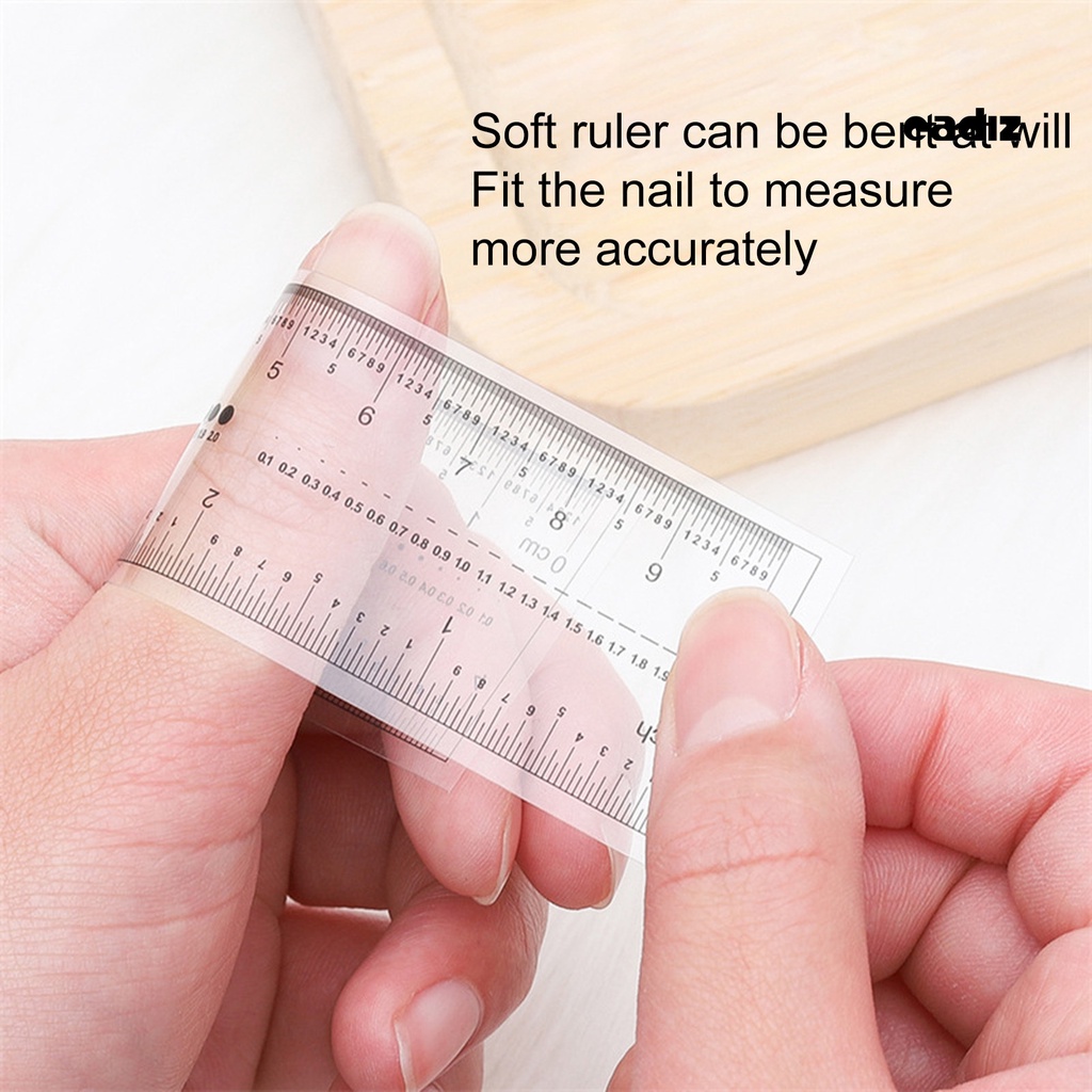 Set 10 Thước Đo Hai Cân Bằng Nhựa Mềm Dẻo Trong Suốt Linh Hoạt Dùng Cho Làm Móng Nghệ Thuật