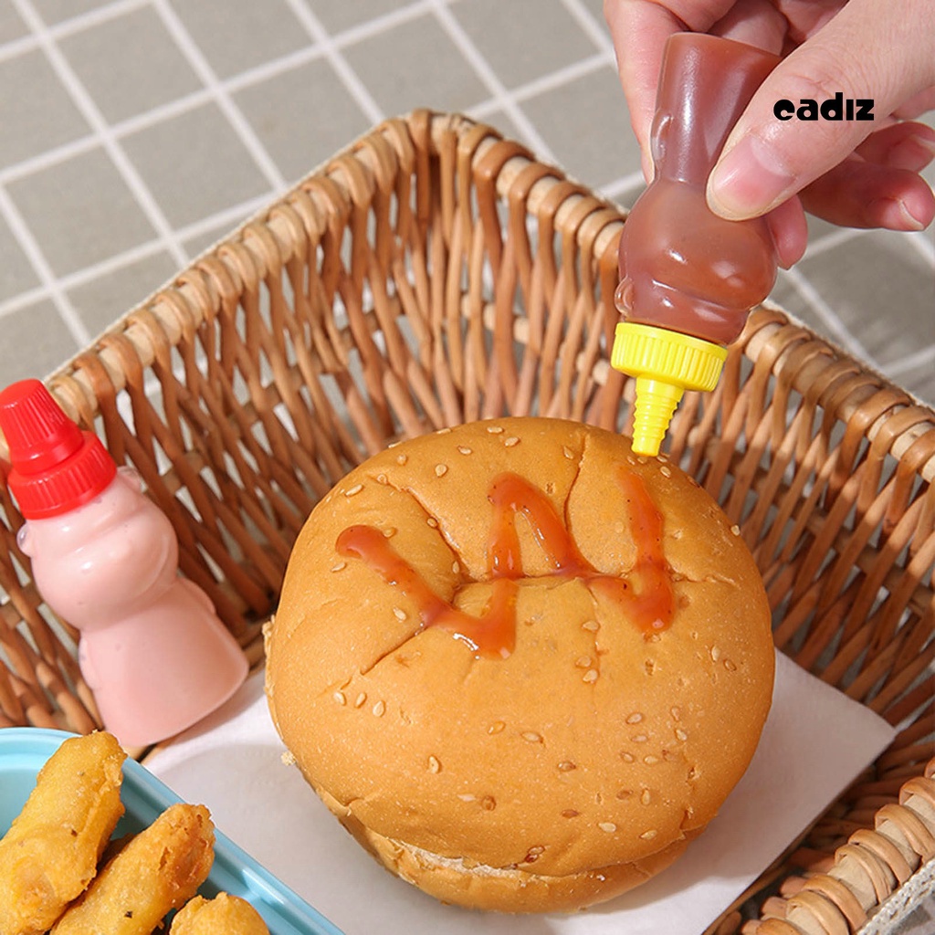 Bộ 2 Bình Đựng Nước Sốt Dạng Bóp Trong Suốt Chống Bụi Bẩn Đa Năng Hình Gấu Hoạt Hình Dễ Thương