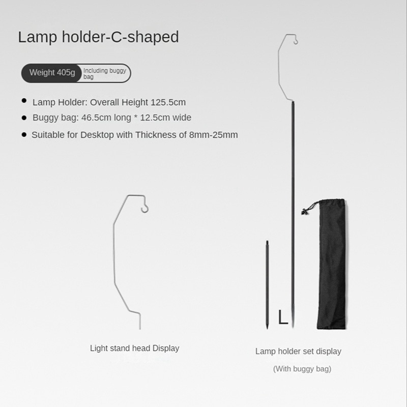 Giá Đỡ Đèn Cắm Trại Bằng Hợp Kim Nhôm Tùy Chỉnh Kèm Móc Treo Tiện Dụng Mang Theo Du