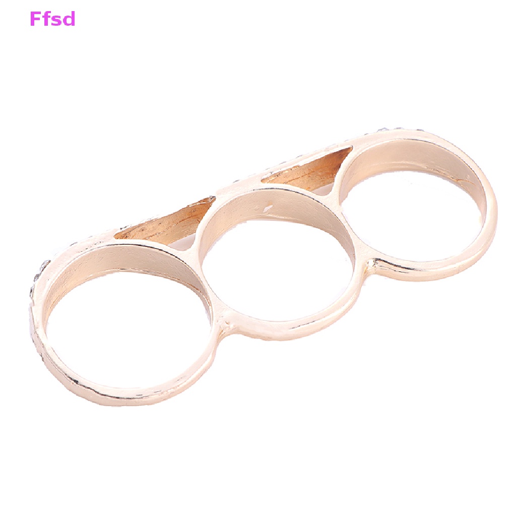 {Ffsd} Nhẫn Đeo Khớp Ngón Tay Ba Ngón Bằng Thép Không Gỉ Tối Giản Làm Quà Tặng Trang Sức Thời