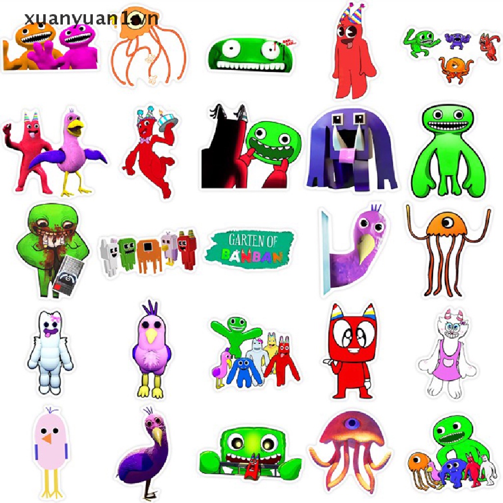 Set 50 Sticker Dán Trang Trí Sổ Tay Chủ Đề Phim Hoạt Hình Garten of Banban Horror