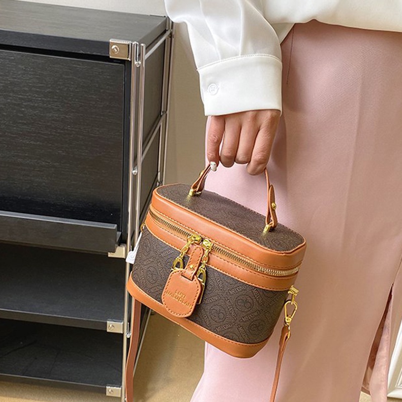 Ielgy Túi bucket Đeo Vai Cầm Tay Thiết Kế Thoải Mái In Họa Tiết vintage Phương Tây Cho Nữ