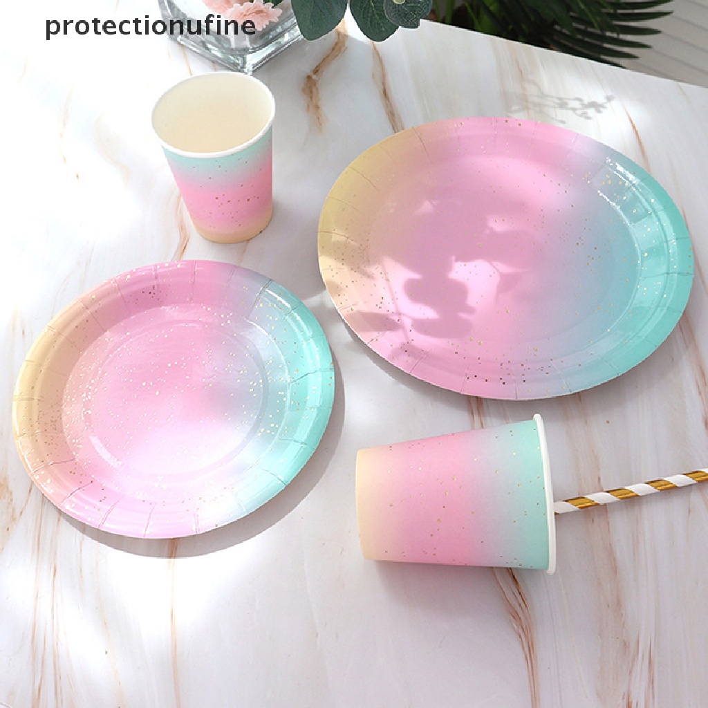 Set 10 Cốc / Đĩa Giấy Dùng Một Lần Trang Trí Tiệc Cưới / Sinh Nhật