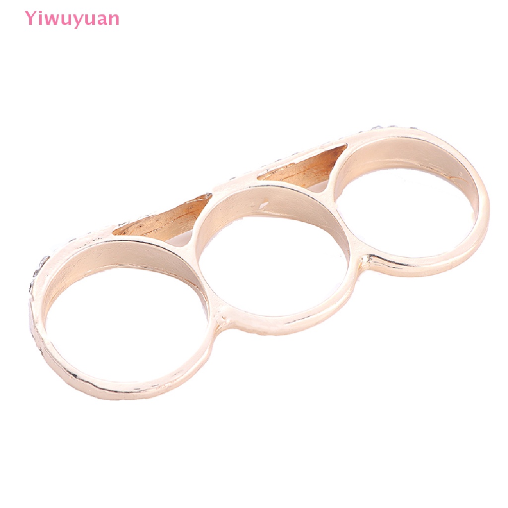 Nhẫn Đeo Tay Ba Ngón Bằng Thép Không Gỉ Thời Trang Tối Giản < Yiwuyuan >